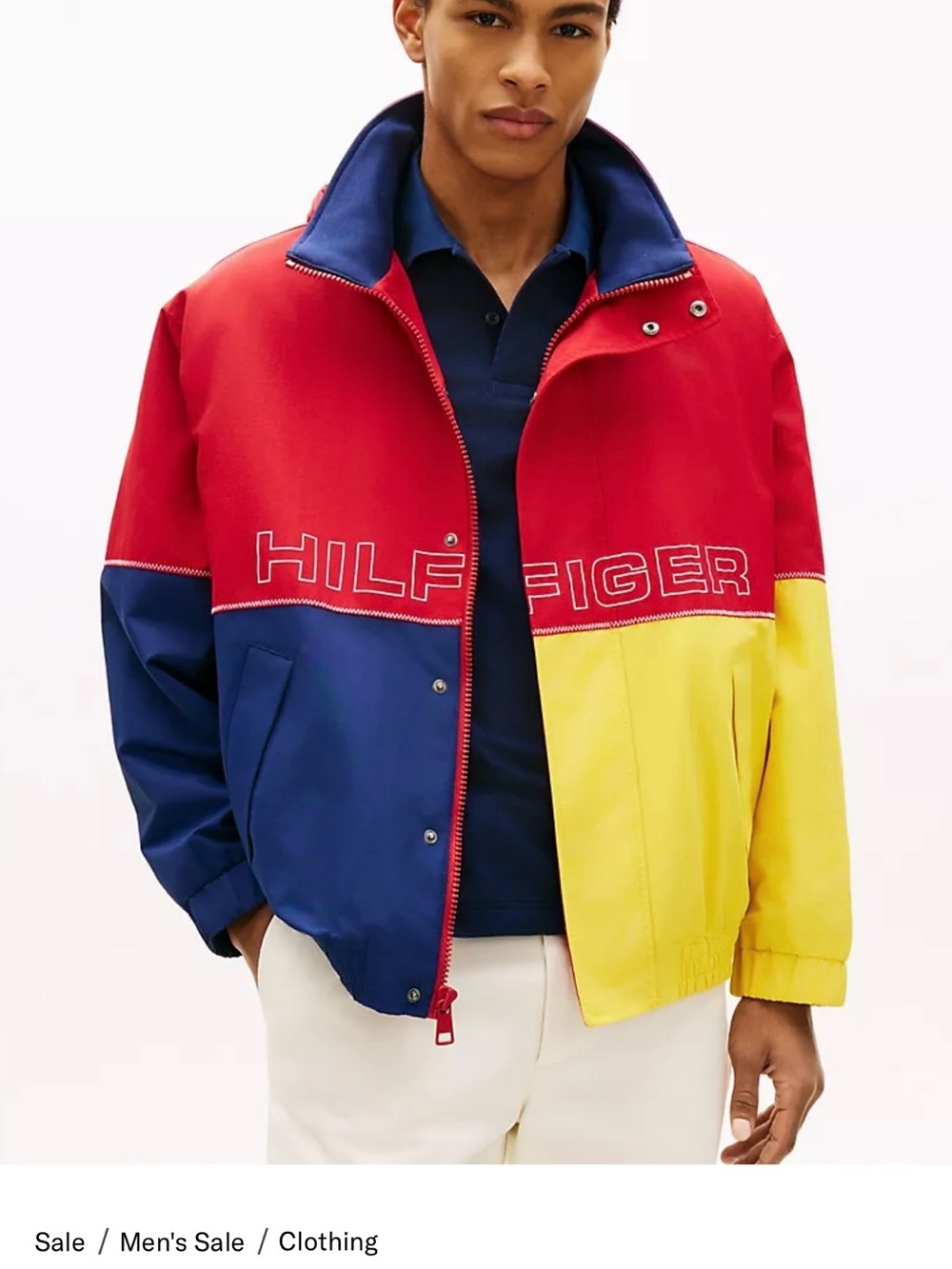Tommy Hilfiger Colorblock Red, Blue & Yellow Raincoat